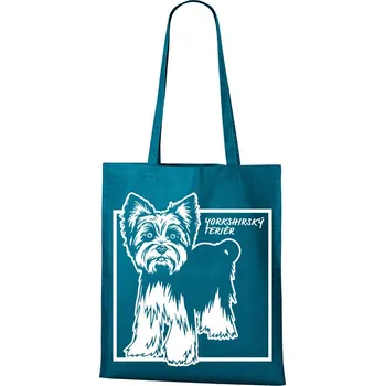 Plátěná taška Yorkšírsky teriér, Barva Petrolejová, Velikost 40×45 cm, Canvas Nákupní taška Bezvatriko.cz 1012 - DTF/DTG