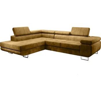 Sedací souprava Rozkládací rohová sedačka ALBERTO DELUXE horčicová