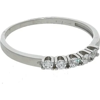 Prsten Goldstore Jemný prsten bílé zlato zirkony v řadě Velikost: 54, Váha: 1.35 g