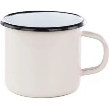 hrnek d 8cm HL 0,35l bílý/černý smalt