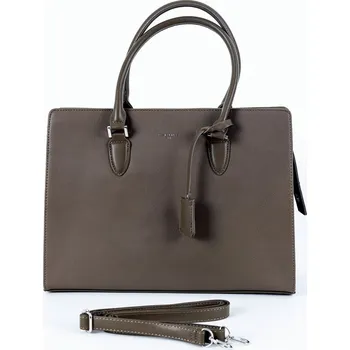 Velká olivově hnědozelená kabelka do ruky David Jones CH21083 na formát A4