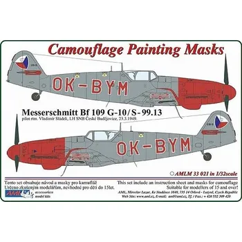 Plastikový model AML 1/32 Camouflage masks Bf 109 G-10/S-99.13 OK-BYM