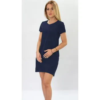 Dámské šaty Tmavě modré trapézové šaty (435ART) odstíny modré S (36)