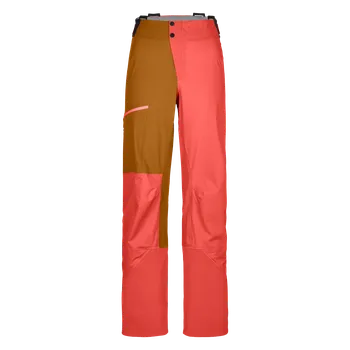 Snowboardové kalhoty Ortovox dámské nepromokavé kalhoty 3L Ortler Pants W Barva: coral, Velikost: XS