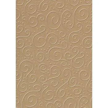 Barevný papír Heyda Karton s ražbou Milano A4 220 g - přírodní kraftový hnědý