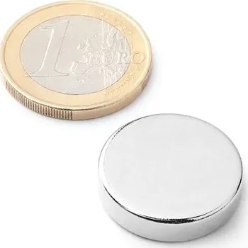 Dekorativní magnet Neodymový magnet kotouč Ø&nbsp;21&nbsp;mm, v.&nbsp;5&nbsp;mm, síla 7&nbsp;kg