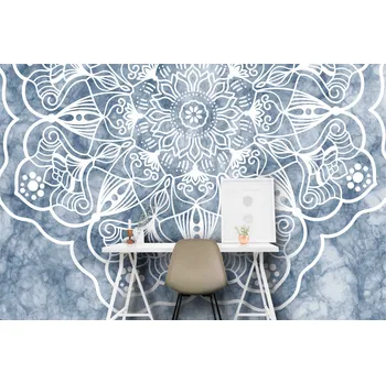 Tapeta Malvis ® Tapeta Mandala modrošedá Vel. (šířka x výška): 144 x 105 cm