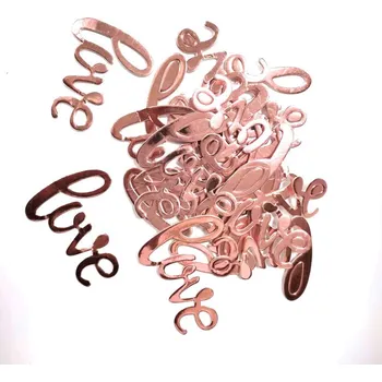 Papírové konfety LOVE - 14 g - rosegold