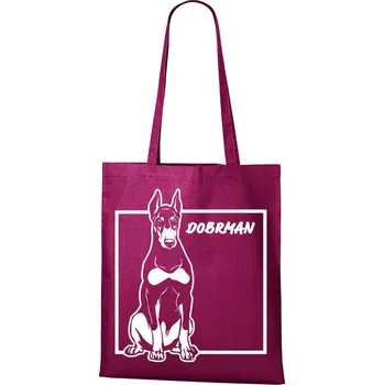 Plátěná taška Dobrman, Barva Purpurová, Velikost 40×45 cm, Canvas Nákupní taška Bezvatriko.cz 1049