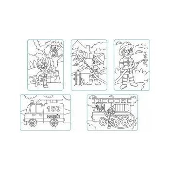 kreativní sada RvP - Malování pískem - střední sada HASIČI 2 / pískové malování kreativní tvoření pro děti