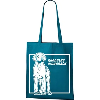 Plátěná taška Rhodéský ridgeback, Barva Petrolejová, Velikost 40×45 cm, Canvas Nákupní taška Bezvatriko.cz 1189