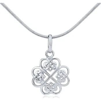 Přívěsek Keltský stříbrný přívěsek - srdíčkový čtyřlístek ZTJP53518