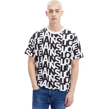 Pánské tričko TOMMY HILFIGER PÁNSKÉ TRIČKO T-SHIRT TJM RLXD AOP TEE WHITE/BLACK DM0DM15159 YBR Velikost: M