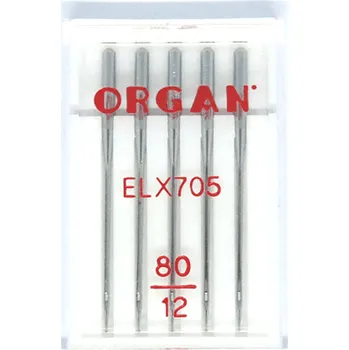 JEHLA ORGAN ELX705 COVER SÍLA 80 OSTRÁ ŠPIČKA, BALENÍ 5KS