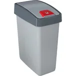 Koš odp.25l MAGNE, stříbrný/stř.klapka výklop., plast