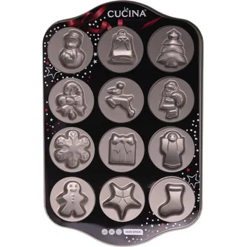 Plech na pečení Forma s nepřilnavým povrchem 12 motivů 44 x 28,5 cm