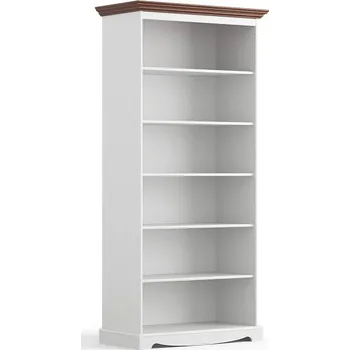 Knihovna Knihovna BELLUNO Elegante z masivu bílá-ořech