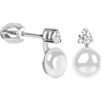 Náušnice Brilio Silver Stříbrné náušnice se syntetickou perlou a krystalem 435 001 00025 04 + 2 měsíce na vrácení zboží