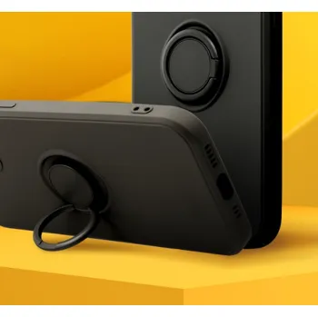 Pouzdro na mobilní telefon Silicone RING Case pouzdro 3v1 pro Apple iPhone 14 Plus (6,7") černé