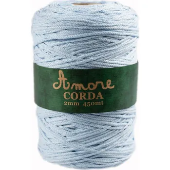 Příze Borgo de Pazzi Amore CORDA 2mm Namodralá 310 (Špagátová příze Amore CORDA 2mm 310)