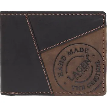 Peněženka Pánská kožená peněženka Lagen s prošíváním velká - hnědá