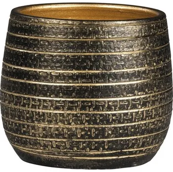 Květináč Obal na květináč passion for pottery Solano Ø 20 x 18 cm černo-zlatý