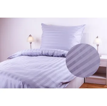 Povlečení JAN peří Povlečení damašek - proužek 2,5 cm šedý - Povlečení damašek - proužek 2,5 cm šedý - souprava povlečení 70x90 + 140x200