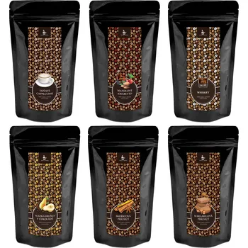 Káva CAPPUCINO, MANDLOVÉ AMARETO, WHISKEY, HRUŠKA V ČOKOLÁDĚ, SKOŘICE, KARAMEL