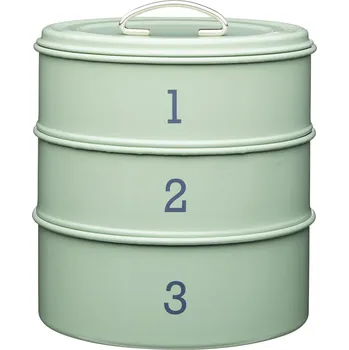 Dóza na potraviny Kitchen Craft, Anglie Kitchen Craft - Sada tří plechových dóz Living Nostalgia - 22 x 27 cm Barva: Zelená, Velikost: 22x22x27