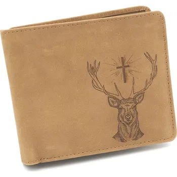 Módní doplněk Kožená peněženka TETRAO Svatý Hubert ležatá