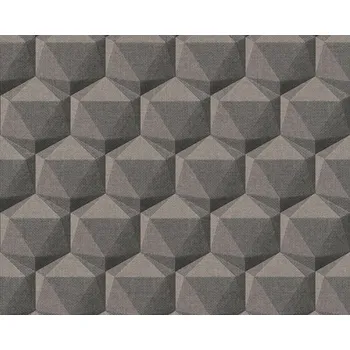 Tapeta Vliesová 3D tapeta retro, černé, šedá 387482 / Tapety na zeď 38748-2 Nara (0,53 x 10,05 m) A.S.Création