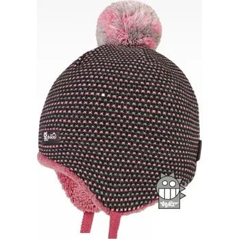 Čepice Dětská čepice Dráče - pletená laponka Elsa starorůžová Obvod: 46 - 48 cm