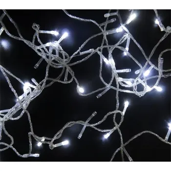 Vánoční dekorace Hjlight 100 LED vánoční řetěz 8m s průhledným kabelem a bílým světlem Vánoční LED osvětlení