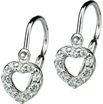 Šperky4U Dětské stříbrné náušnice - srdíčka se zirkony - ZB53508