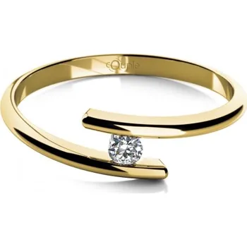 Prsten Couple, Zásnubní prsten Colet, žluté zlato se zirkonem, vel.: 50, ø15,9 mm, 6810649-0-50-1