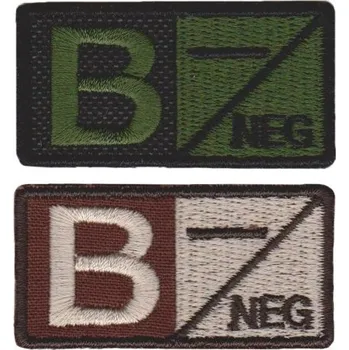 Nášivka NAVYS Označení krevní skupiny B- velcro suchý zip Barva: oliv