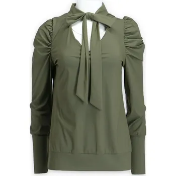 Dámská halenka Halenka stojáček MOOIJ T0011 Itálie barva: zelená-khaki, velikost: L