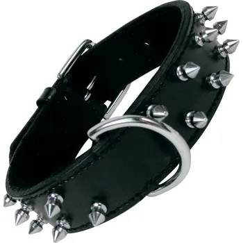 Vodítko pro psa Kožený obojek pro psa s hroty Gloria Černá (50 cm x 3,5 cm)