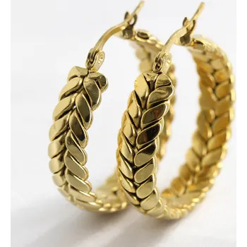 Náušnice B-TOP Dámské náušnice z titanové oceli Kruhy Zlatá