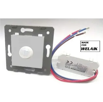 Pohybové čidlo WELAIK PIR pohybový detektor- šedý IP20 230V