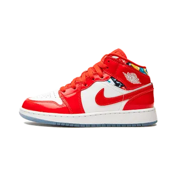 Dámské tenisky Air Jordan Jordan 1 Mid "Barcelona Sweater Red Patent" (GS) Velikost: 38.5