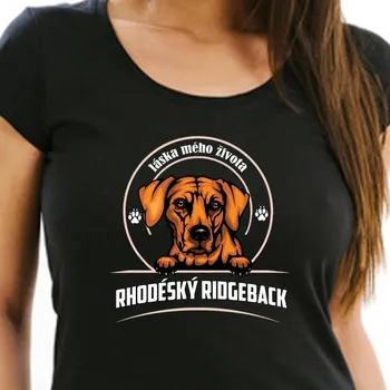 STRIKER Dámské tričko Rhodéský ridgeback Barva: Černá, Velikost: M