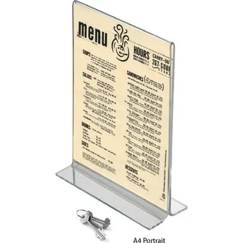 CLASSIC Plexi stojánek na stůl oboustranný typu T - velikost A4 na výšku