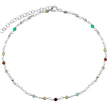 Náramek Stříbrný náramek Arika s mixem pravých kamenů 2mm INS1008BMXS