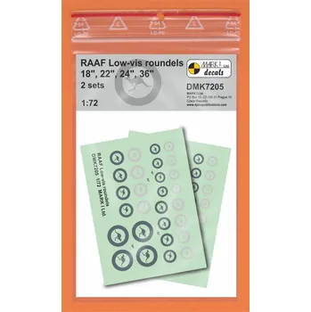 Plastikový model 1/72 Decals RAAF Low-vis roundels (2 sets)
