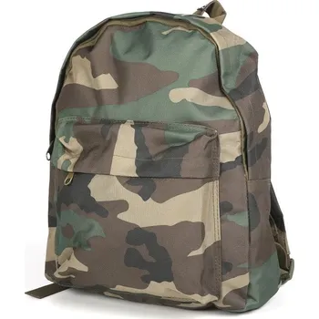 Dětský batoh Batoh Assault dětský Day Pack Woodland (Dětský batoh v maskáčovém provedení z pevného polyesterového materiálu se zátěrem proti případnému promočení, střihem kopírujícím klasický školní či sportovní batoh)