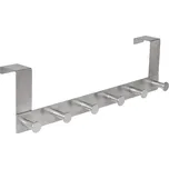 Walteco Věšák na dveře 6 háčků, zavěšení 40mm, nerez, 5 ks