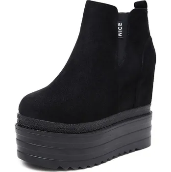 Dámské kozačky Kotníkové boty na masivní platformě Velikost: 39, Barva varianta: Semiš