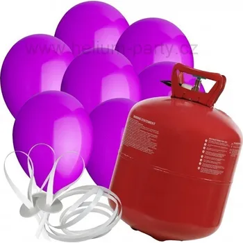 Helium do balónku Helium 30 + 30 fialových balónků