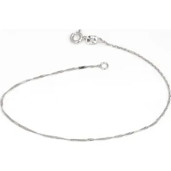 Náramek Náramek z bílého zlata singapore s ploškou 19 cm ZLNA1104F + Dárek zdarma